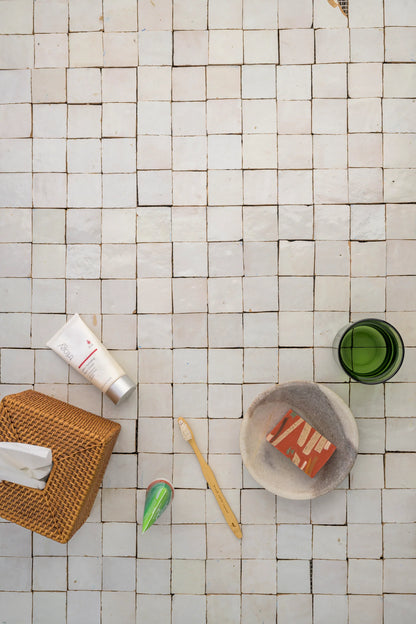 Snow White 2x2 Mosaic Zellige Tile