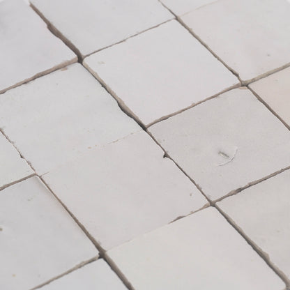 Snow White 2x2 Mosaic Zellige Tile