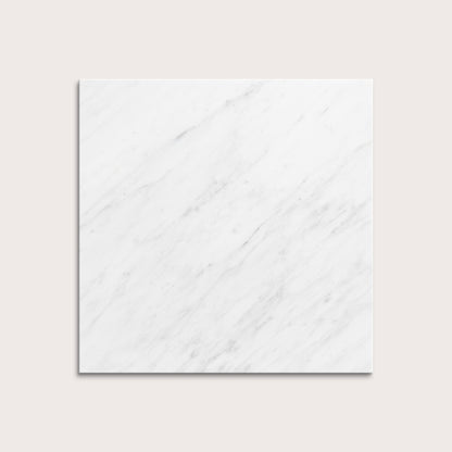 White casablanca carrara marble tiles on a light gray background