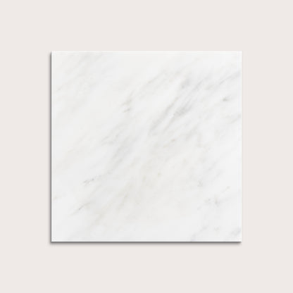 White casablanca carrara marble tiles on a light gray background